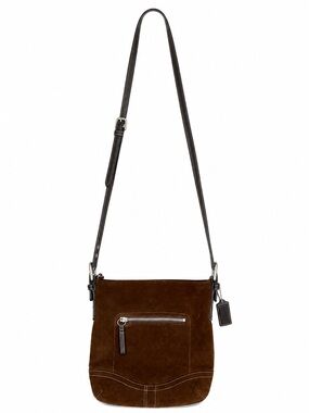Coach Y2K Brown Suede Leather Shoulder Crossbody Bag
